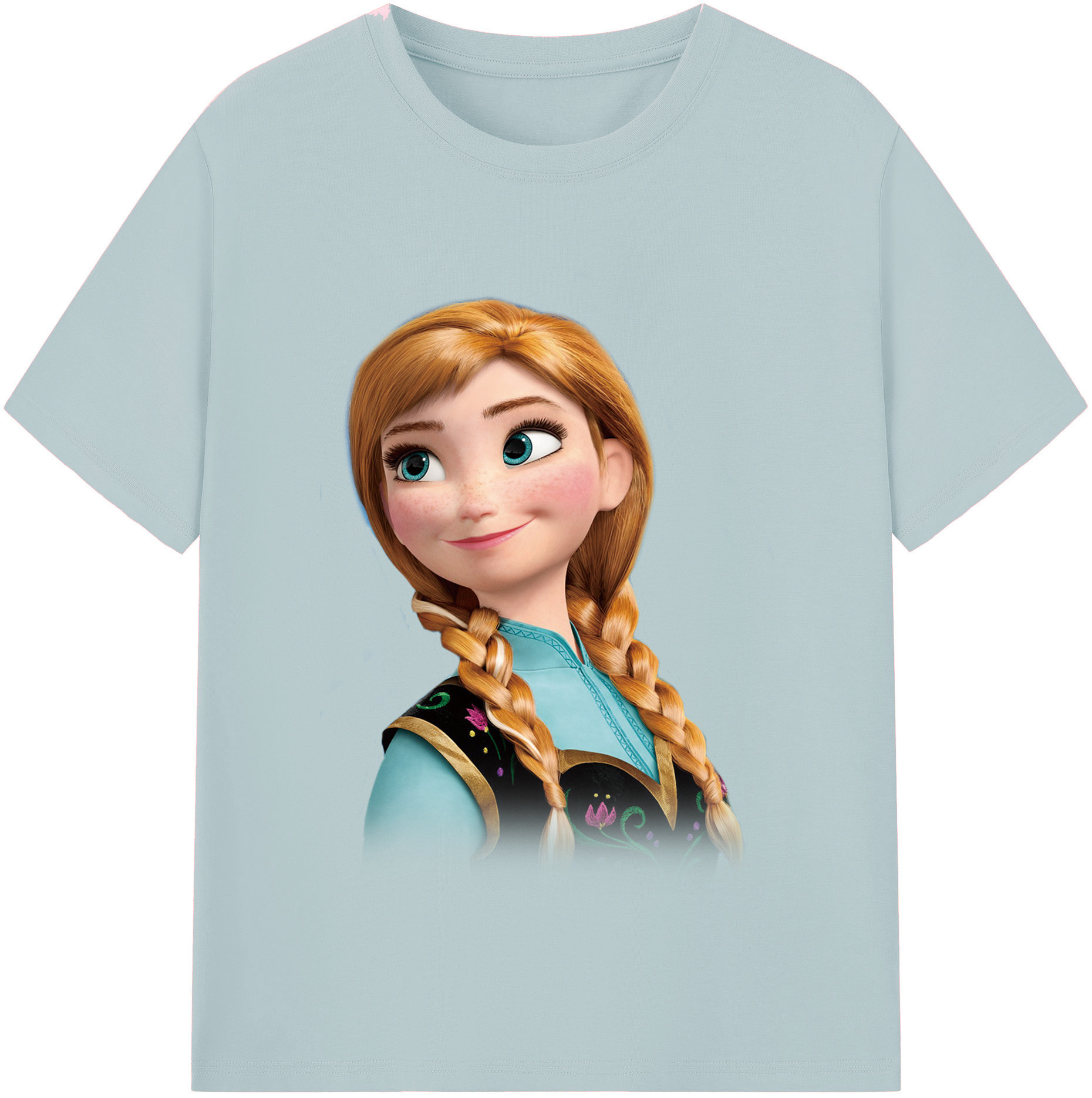 （画像用） アナと雪の女王 アンナ エルサ Frozen Anna Elsa 綿100％半袖Tシャツ（フロントプリント）